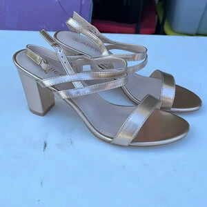 Allegra K Rose Gold Strappy Heeled Sandals NEW